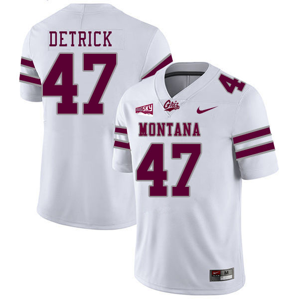 Montana Grizzlies #47 Kellen Detrick College Football Jerseys Stitched Sale-White